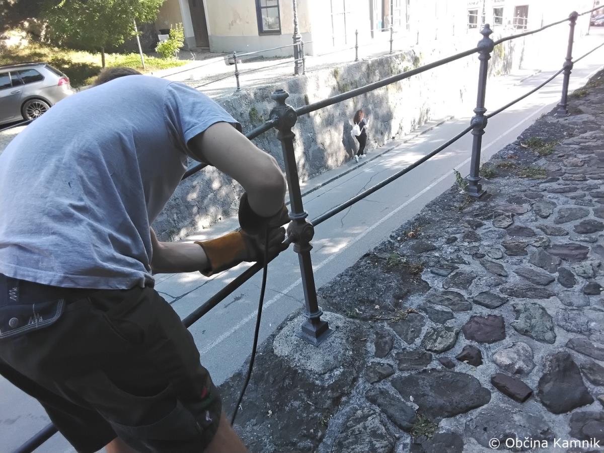 Sanacija stopnic in ograje pod Malim gradom (1)